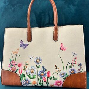 Spring Canvas and PVC Tote Bag